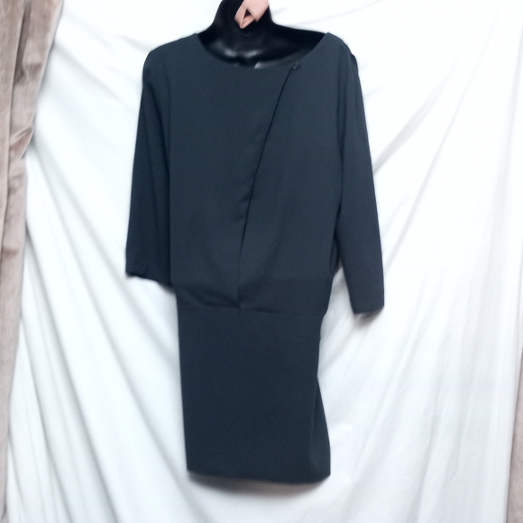 IRO Taupe Drop Waist Dress w/Asymmetric Draped Top - Picture 4 of 7